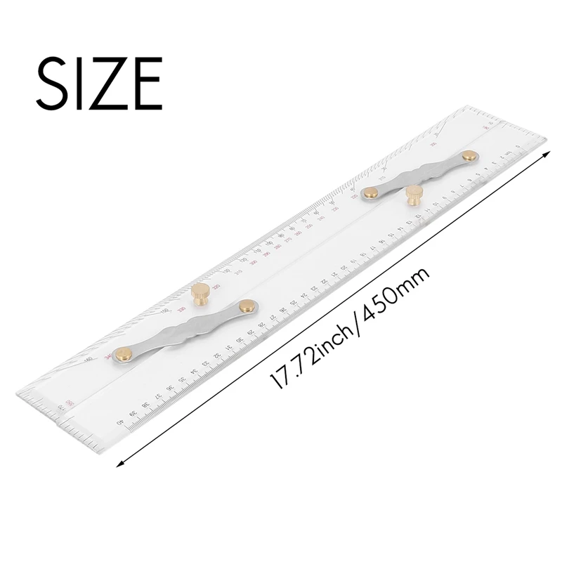 HOT SALE 10X Marine Ruler Parallel Ruler Nautical Charts Parallel Ruler Mapping Points To Pull Parallel Ruler 450MM