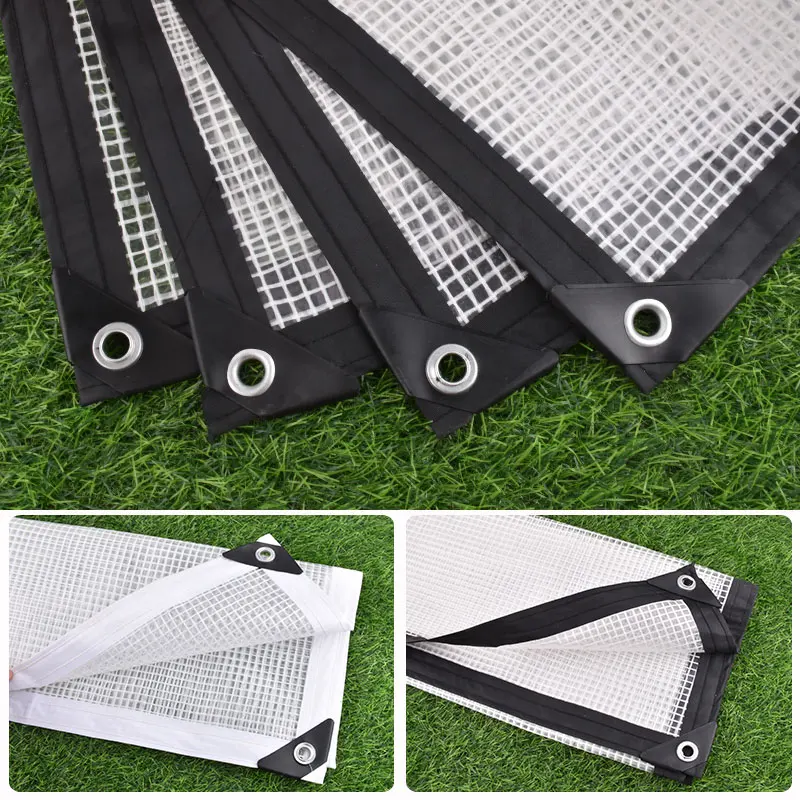 0.33MM Grid PE Tarpaulin Transparent Rainproof Cloth, Outdoor Pergola Windproof Film Garden Succulent Plants Keep Warm Cover