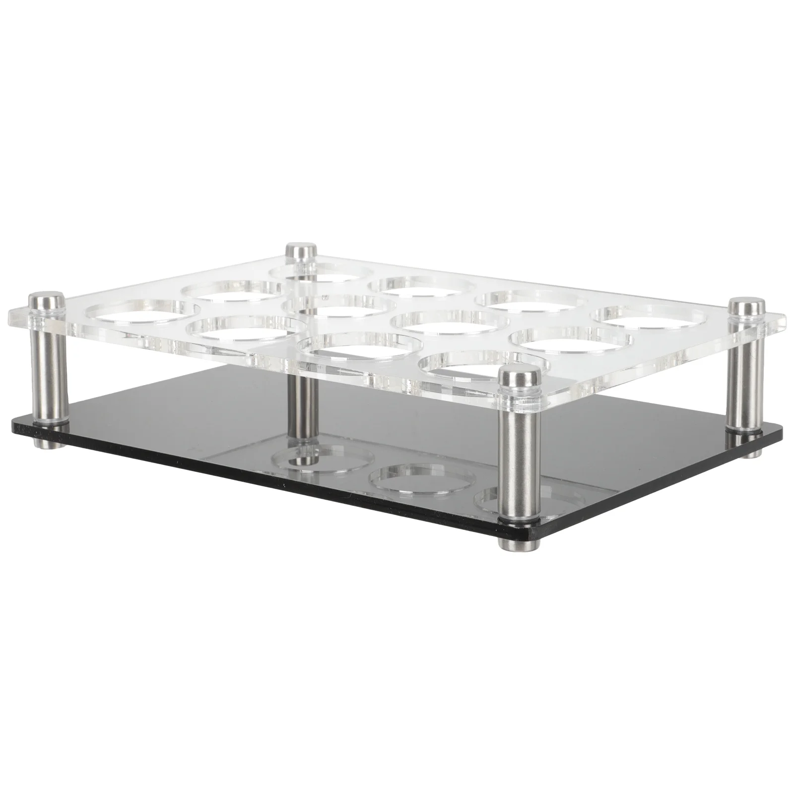 

Bar Cup Holder Whiskey Glasses Multi-slots Shot Rack Acrylic Organizer Tray Circle