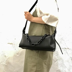 Ladies Fashion Cow Skin Handbag Genuine Leather Bag Purse Brand Cowhide Messenger Bag with Chain