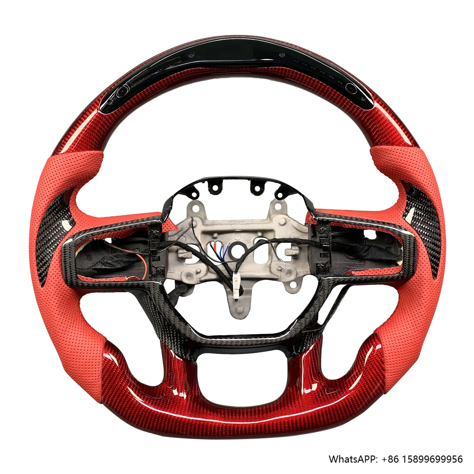 

For RAM 1500 TRX Rebel Dodge Pickup Truck 2019-2024 Customized Perforated Leather Carbon Fiber Steering Wheel Support Heating