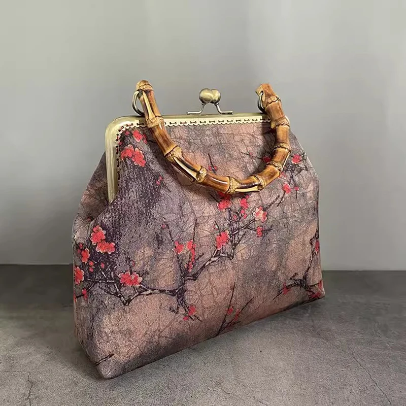 Torebki z zamkiem małe czerwone kwiaty z frędzlami w stylu Vintage designerski łańcuszek damska torba na ramię Crossbody elegancka damska torebka