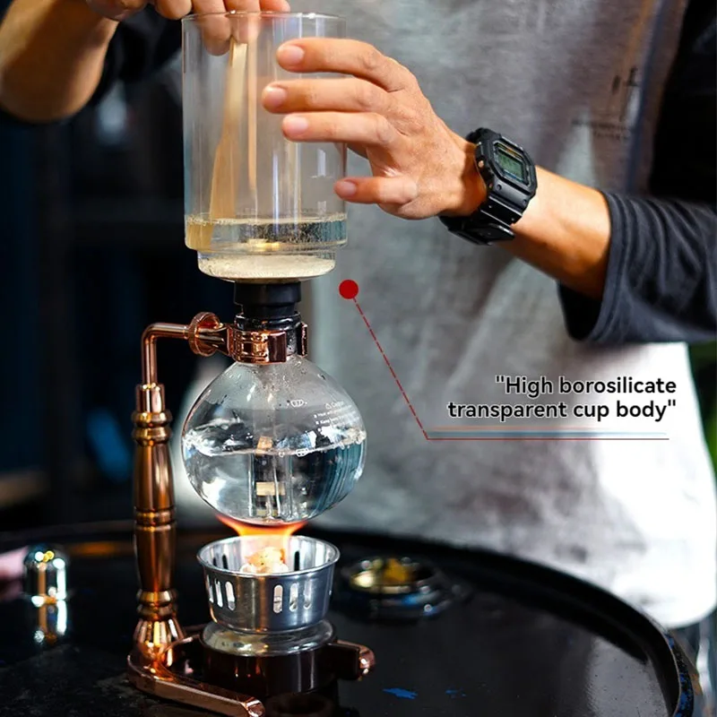 

Portable Syphon Coffee Maker Siphon Coffee Pot 3 Cup Professional Brewing System Resistant Glass Brewing teaware cafes