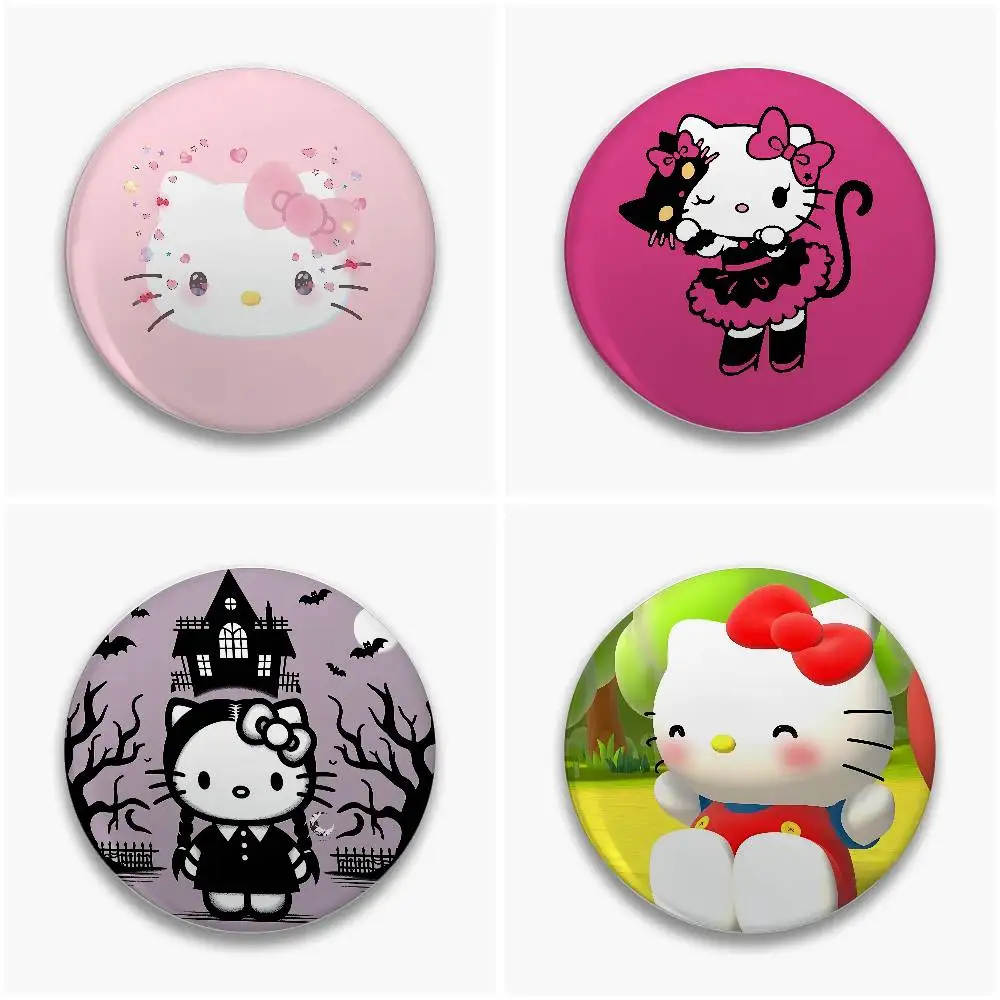 Lovely I-Hellos K-KittyS Badges Button Pin Handmade Brooch For Clothes Badge Backpack Decoration Accessories