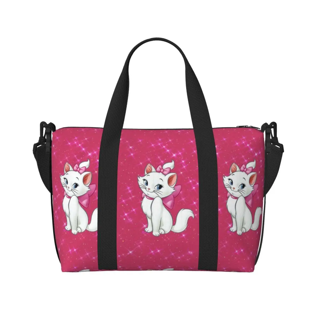 

Custom Large M-Marie Cat Cartoon Tote Bag for Women Shopping Shoulder Gym Beach Travel Bag