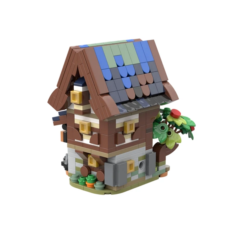 431PCS MOC-133028 중세 대장장이 복고풍 주택 건축물 스트리트 뷰 시리즈 모델 블록 장난감 어린이 선물