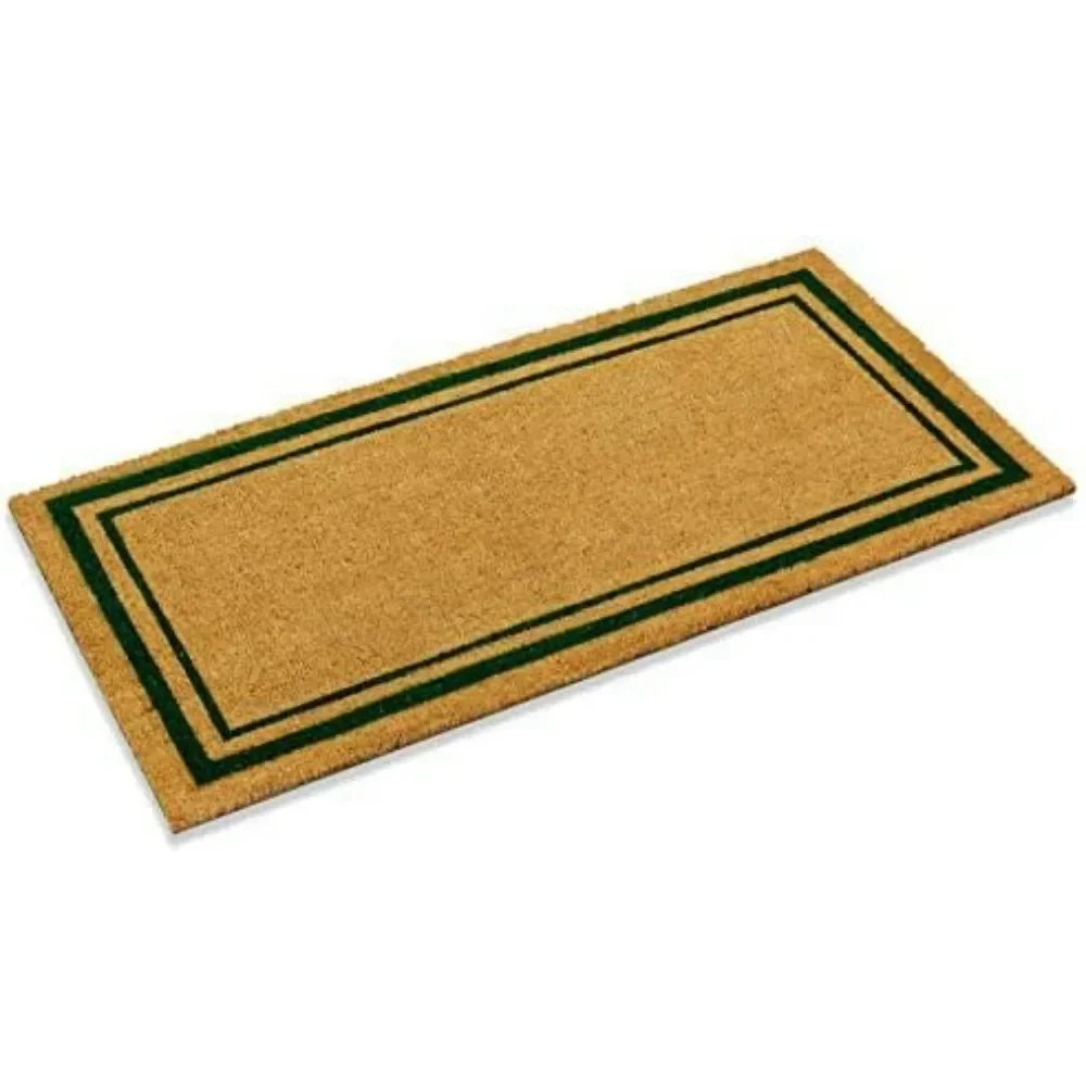 

Double border door pad, rubber vinyl back, perfect for double doors, entrance carpet, 24 x 72 inches, black