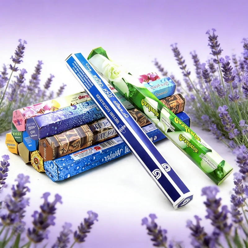 20 Sticks Indian Incense Assorted Scents Lavender Sage Sea Breeze Love for Meditation Yoga Aromatherapy Home Purifying Gift