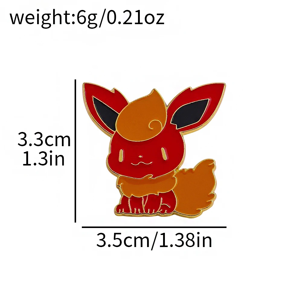 Juego de 8 pines esmaltados de Eevee, bonitos broches de metal con diseño de monstruos de dibujos animados, broches de anime para mochilas, regalos coleccionables.