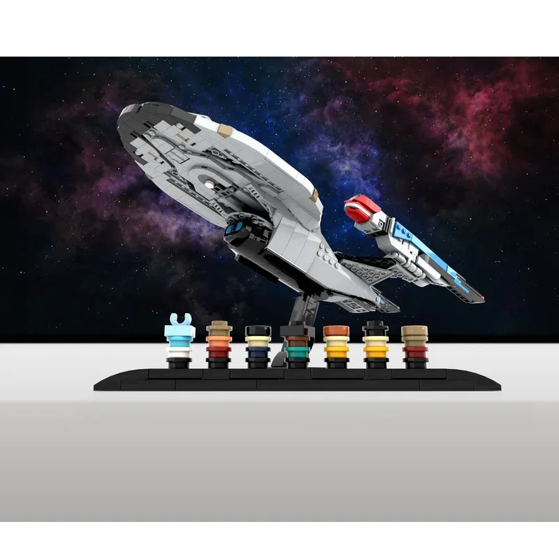 เรือบรรทุกเครื่องบินองค์กรแบบ USS ยานอวกาศ MOC-178594 NCC-1701-F 1054ชิ้นอาคารเชิงกลโมเดล mainan balok ของขวัญคริสต์มาส