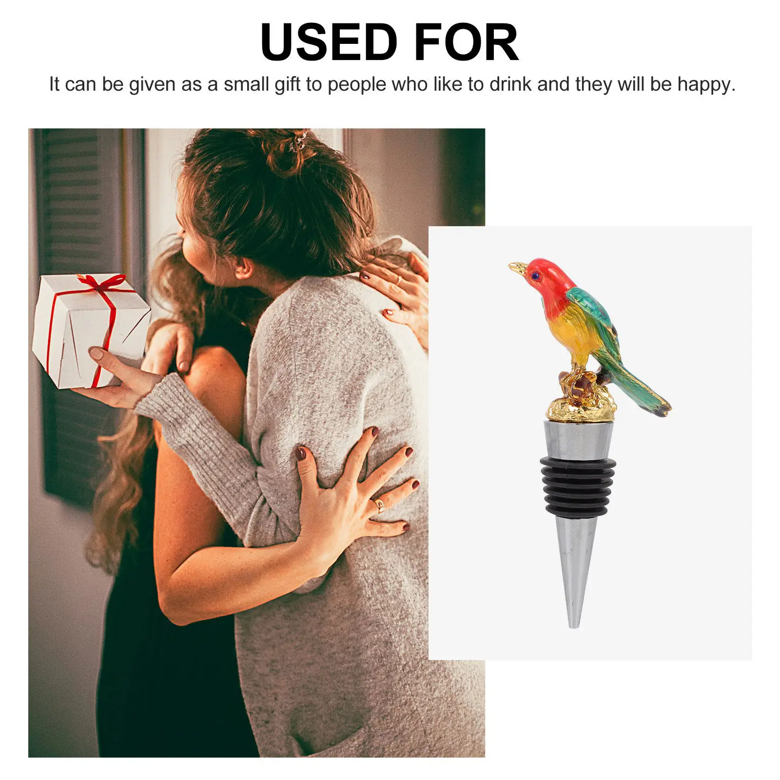 1Pcs Magpie Shaped Wine Stopper Decorative Bottle Plug Excellent Sealing Performance Wear Resistant for Wine Lovers Party Gifts