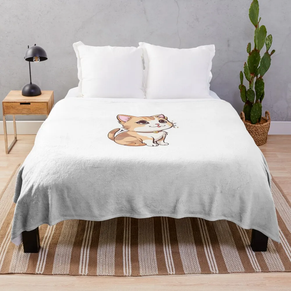 

Funny Tiny Cute Cat Throw Blanket bed plaid Loose Cute For Baby Blankets