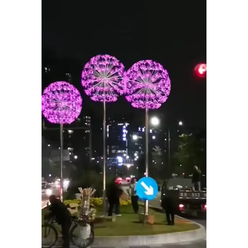 زينة عيد الميلاد Led من الألياف الضوئية زهرة الهندباء لعرض إضاءة بلازا للحديقة الخارجية #6