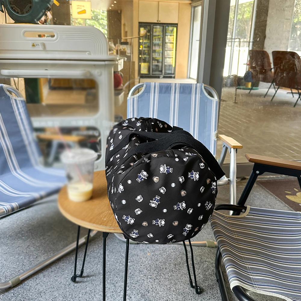 Duffle Bag, Portable Handbag, Cartoon Printed Design, Wide Carry Straps, for Vacation City Outing