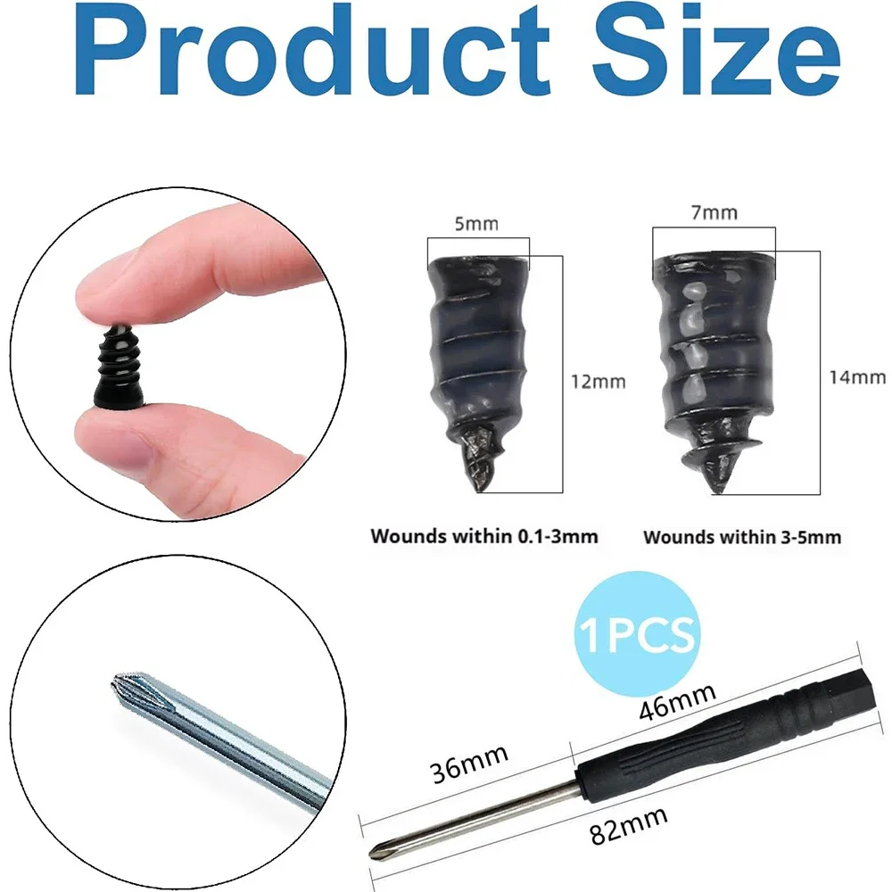 Car Tire Repair Nail Vacuum Tyre Screw Rubber Patch Car Wheel Universal Puncture Repair Kit Car Motorcycle Tubeless Nails Tool