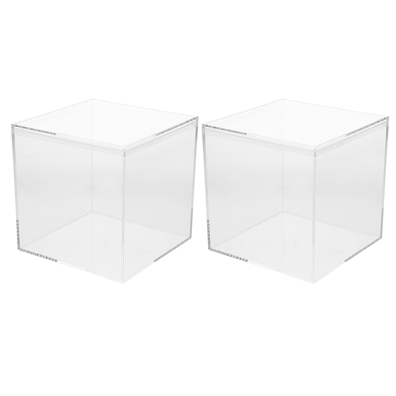 

2Pcs Clear Plastic Square Cube Boxes 4.7x4.7x4.7 Wedding Candy Storage Container Candy Favor Organizer Square Transparent Box