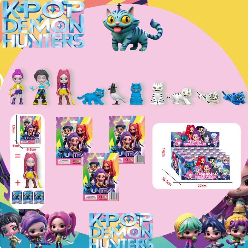 24 st Anime Kpop Demon Hunters Blind Box Figuur Speelgoed Collectible Model voor Fans Desktop Decoratie Gaming Geanimeerde Tekeningen