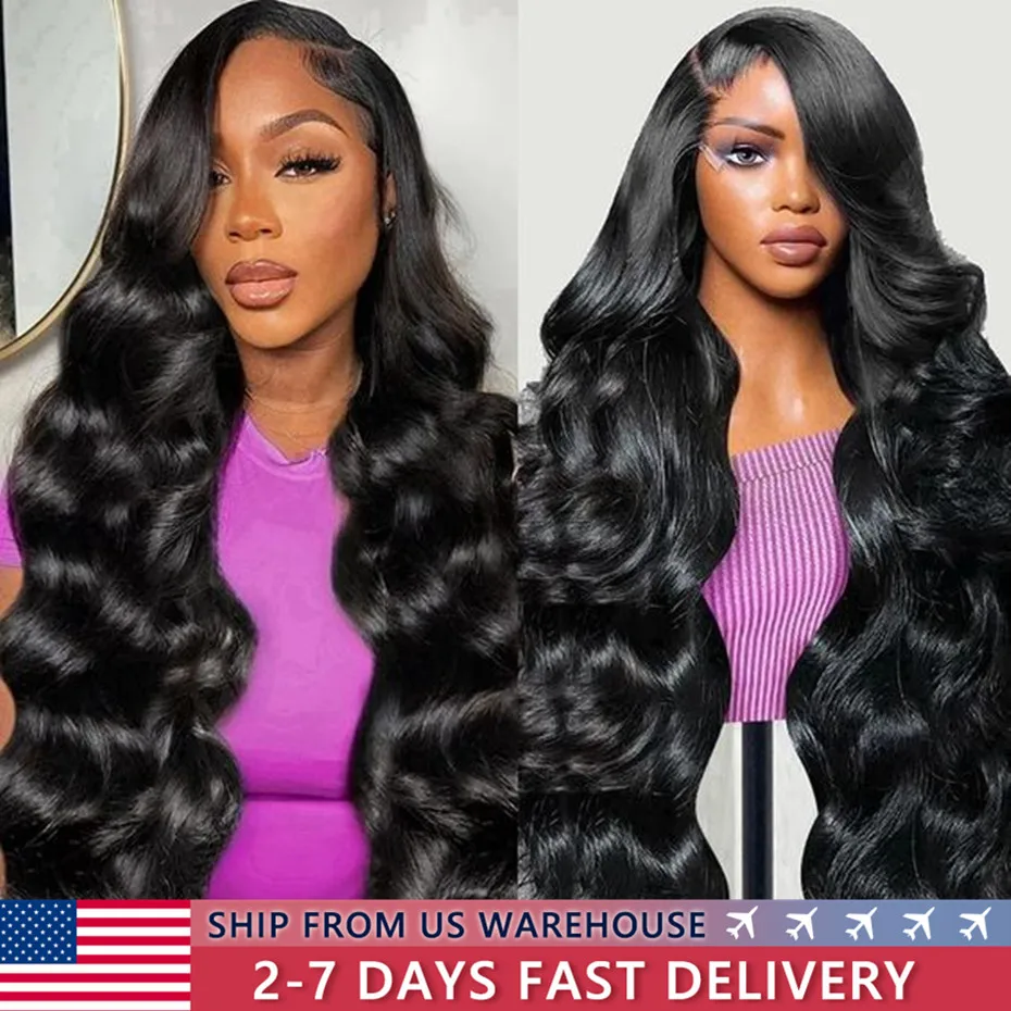 28 30 32 34 In 13x4 Body Wave Lace Front Human Hair Wigs Brazilian Water Wave 13x6 HD Transparent Lace Frontal Wig For Women