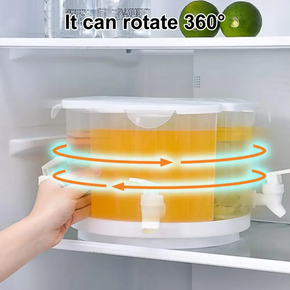 

Rotary detachable liquid container, beverage dispenser, refrigerator, cold pitcher, fruit juice maker, bar tool, 3 in 1, 3L