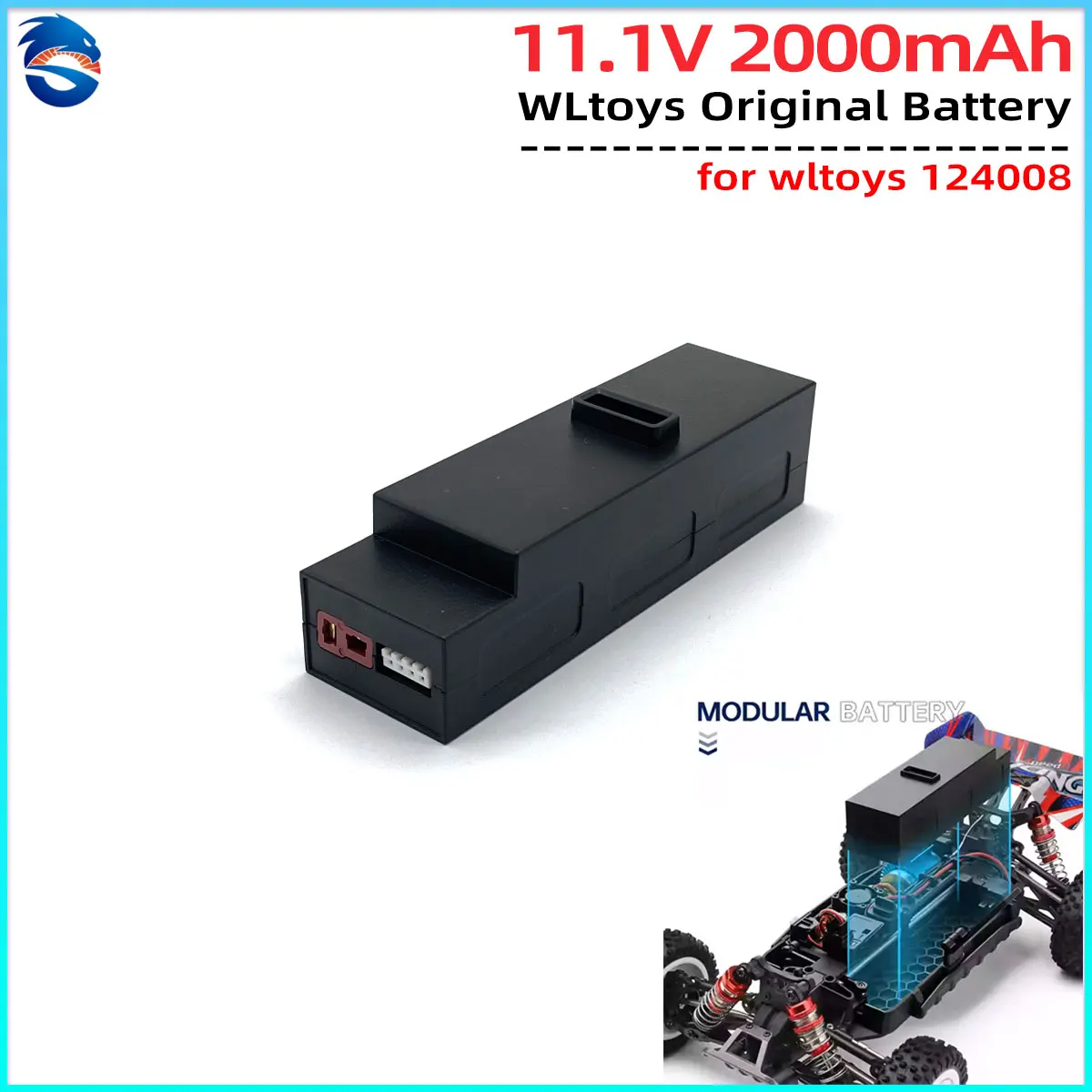 WLtoys 3S LiPo Battery 11.1V 1200mAh/2000mAh 25C T Plug Original Accessories for WLtoys 124008 RC Car Upgrade Spare Parts