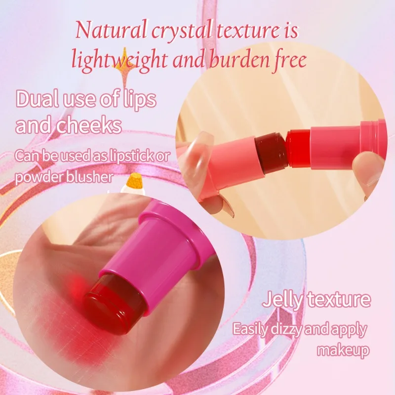 4 pièces ensemble gelée joue Blush & gelée teinte lèvres 2 en 1 hydraté fard à joues Contour du visage Rouge Rouge à lèvres longue durée Rouge maquillage