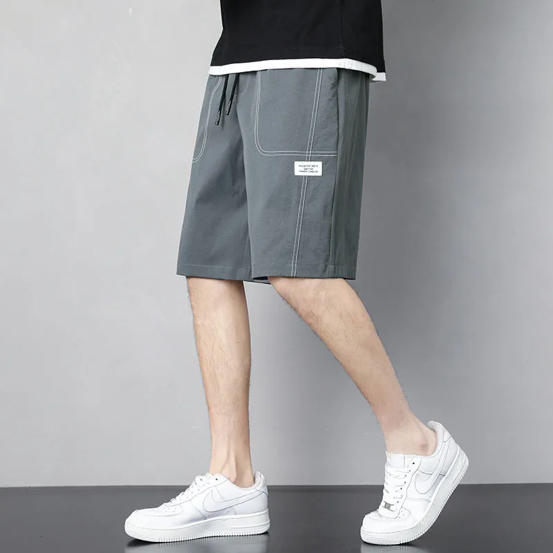 

Ретро шорты двойной линии, мужские летние модные шорты в стиле ретро, мужские повседневные однотонные шорты, спортивные дышащие спортивные штаны