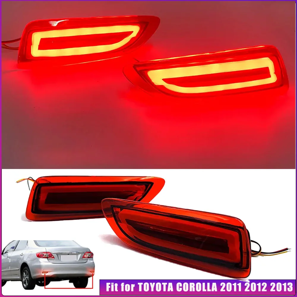 

Fit for TOYOTA COROLLA 2011 2012 2013 LED Brake Signal Lamp 2Pcs/Pair LED Car Lights Rear Bumper Reflector Light Car Accessories