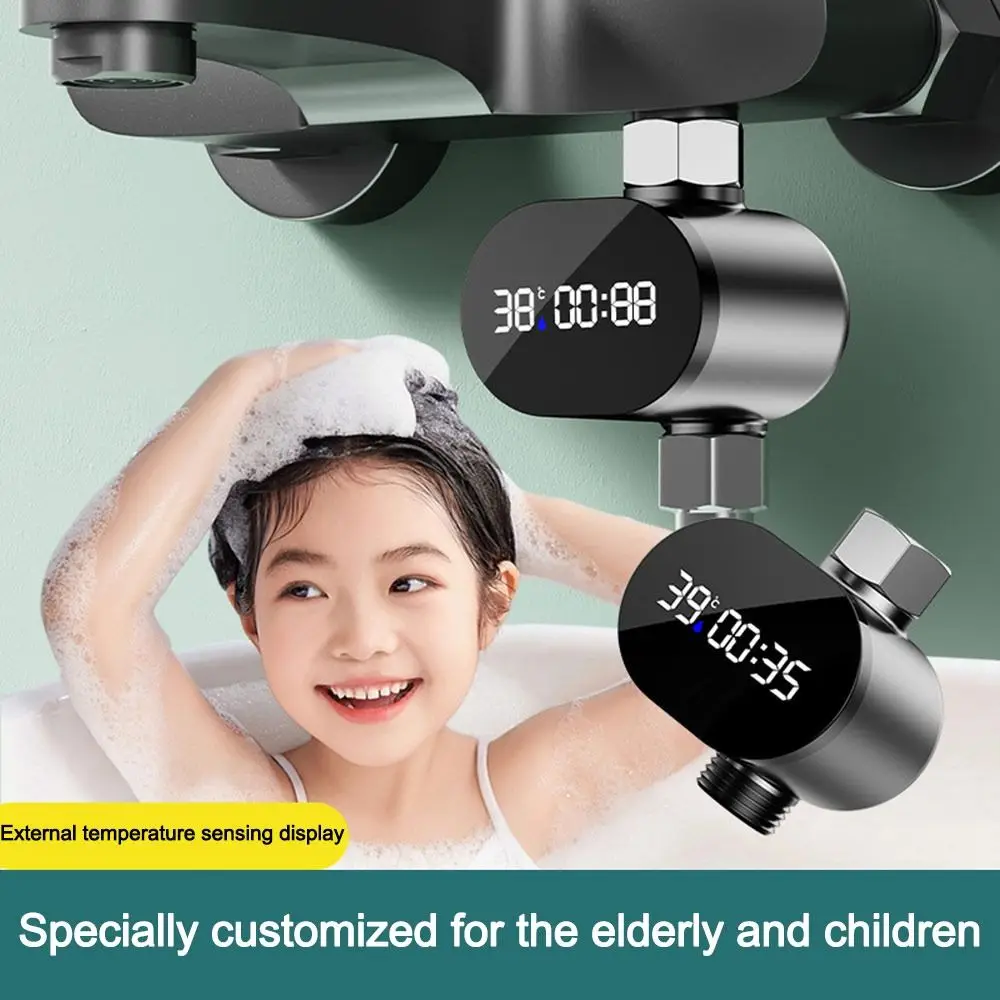 

LED Digital Shower Temperature Display with Water Flow Power Generation Home Water Shower Thermometer Water Accurate Measurement