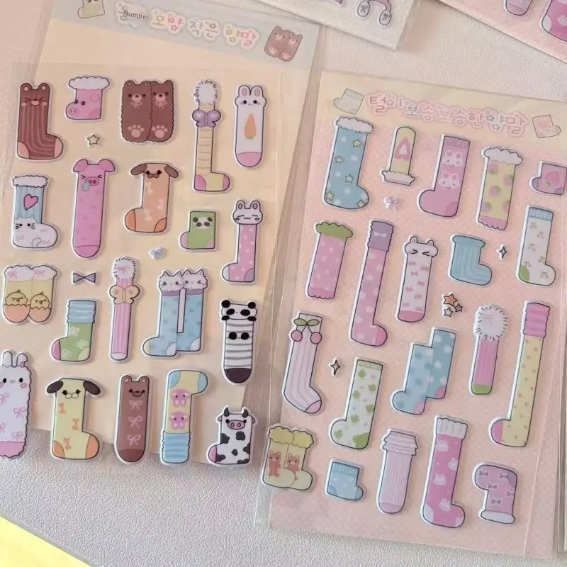 1 pz calzini invernali guanti sciarpe cappelli adesivi in schiuma 3D adesivi decorativi creativi per manuali fai da te adesivi per telefono portatile carino