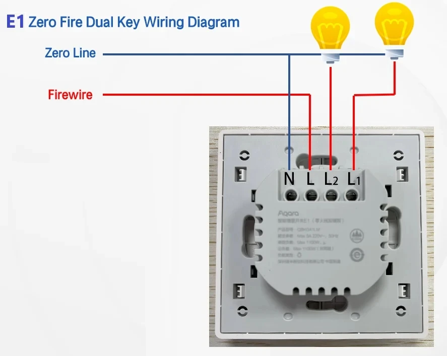 Aqara E1 Przełącznik ścienny z neutralnym światłem NO Neutralny przełącznik współpracuje z koncentratorem bramy ZigBee 3.0 dla aplikacji XiaoMi Home