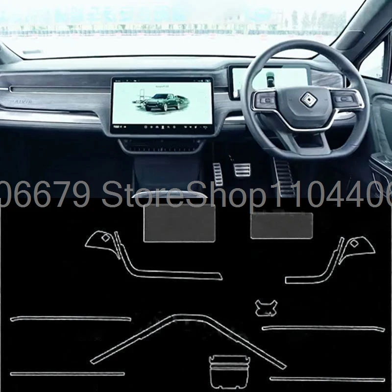 For Rivian R1S 2022 2023 2024 2025 Car Screen Anti-Scratch Gearbox Panel Film Interior Protective TPU Anti-Scratch Accessories