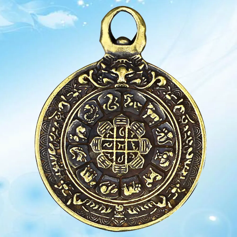 

Тибетский латунный круглый кулон «Сплетни», прочный медный религиозный ожерелье, кулон для мужчин и женщин, домашний и уличный аксессуар-колье «сделай сам»