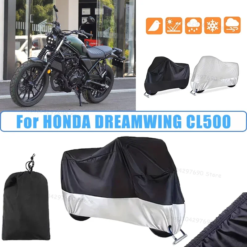 210D Oxford Motorcycle Cover Waterproof All Season UV Protection For HONDA DREAMWING CL500 Anti-Tear Windproof Motorbike Cover