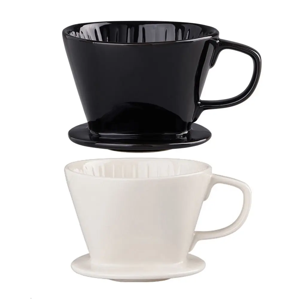 

Reusable Over Coffee Maker Flat Bottom Portable Pour Over Coffee Filter Ceramic BPA-Free Coffee Brewing Filter Cone Camping