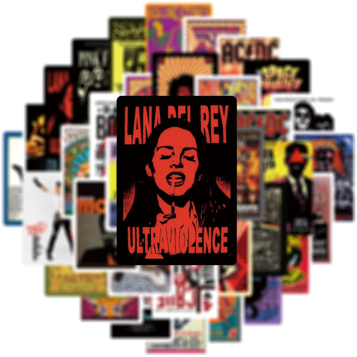 ملصقات جرافيتي لموسيقى الروك ، ملصق رائع للروك ، سيارة ، هاتف ، كمبيوتر محمول ، زجاجة مياه ، ملصق مقاوم للماء ، 50 *