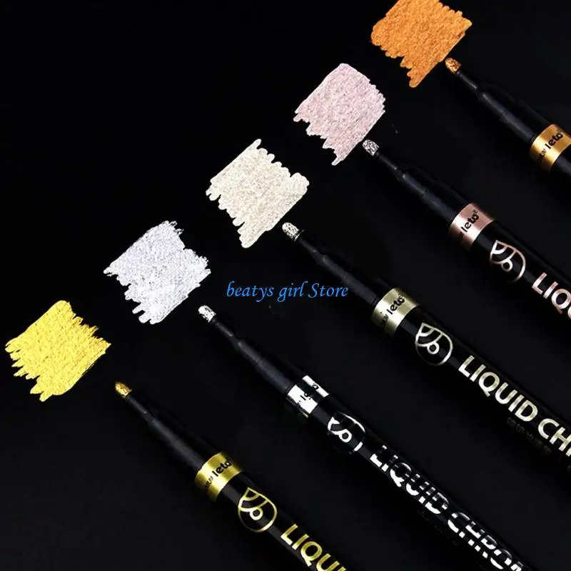 C7AB High Gloss Chrome Marker Paint Pen For Painting Metal Glass Stone Ceramics