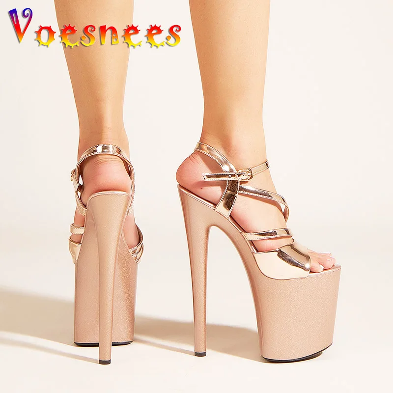 Night Club Sexy 20CM Women Sandals Fashion Pole Dancing Shoes Summer Buckle Strap Plating High Heels 10CM Waterproof Platform