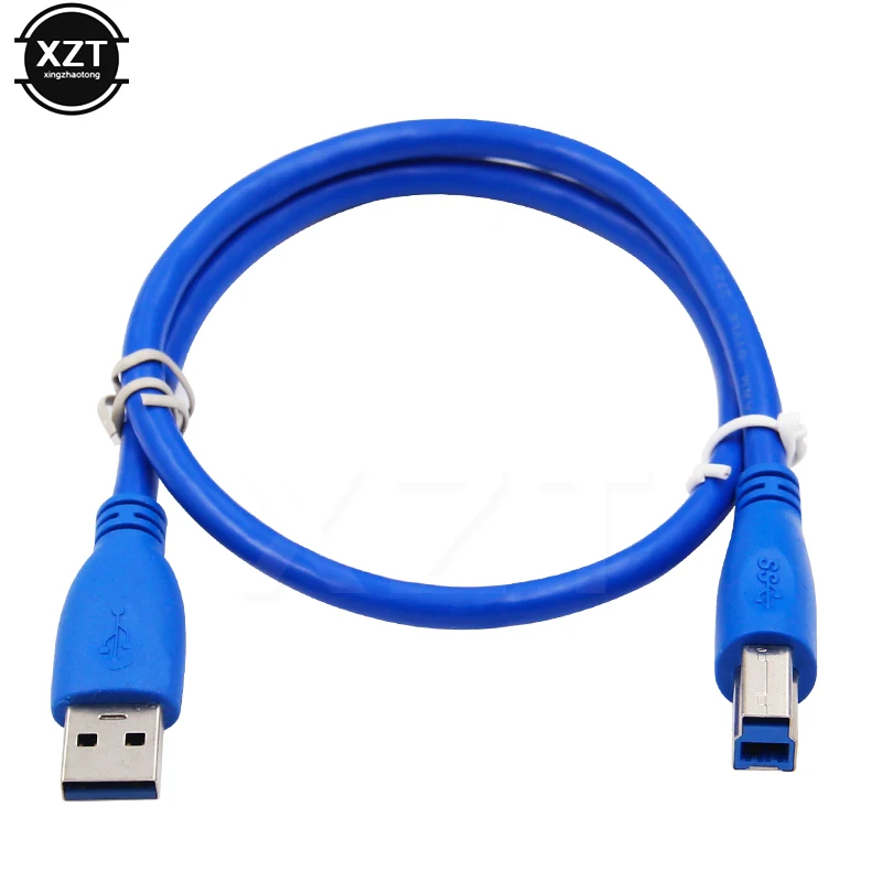 50CM USB 3.0 męskiego od AM do USB 3.0 B typ męski przedłużacz do drukarki BM kabel USB3.0 kabel konwertera do kabla do transmisji danych drukarki