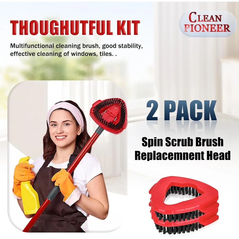 عبوة من فرشاة تنظيف دوارة متوافقة مع نظام خزان واحد، رأس بديل لغسيل الدش، تنظيف بشعيرات صلبة