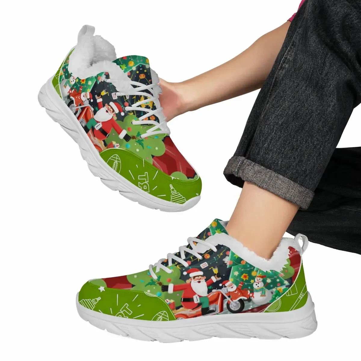 

Christmas Print Breathable Outdoor Sports Shoes Lightweight Sneakers for Men New 2025 Men Running Shoes Comfort Shoes for Man