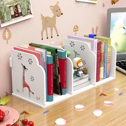 Large Hollow Book Storage Rack Wooden Office Desktop File Shelf Information Magazine Storage Holder Living Room Table Book Stand