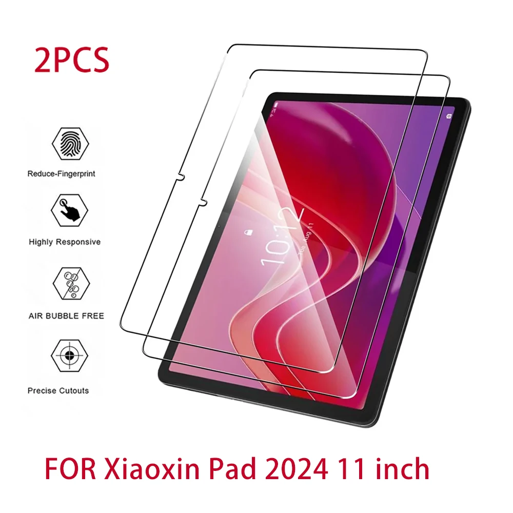 2PCS HD Scratch Proof Screen Protector Tempered Glass For Lenovo Xiaoxin Pad 2024 11-inch Tablet Protective Film Oil-coating