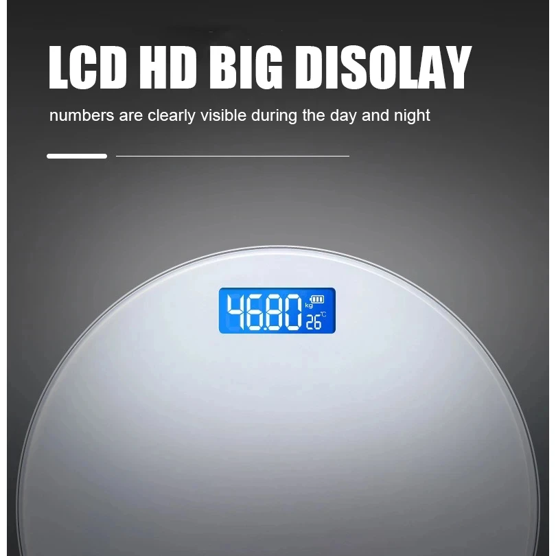 Digital Smart Bathroom Body Weight Scale With Led Display_voghion.com