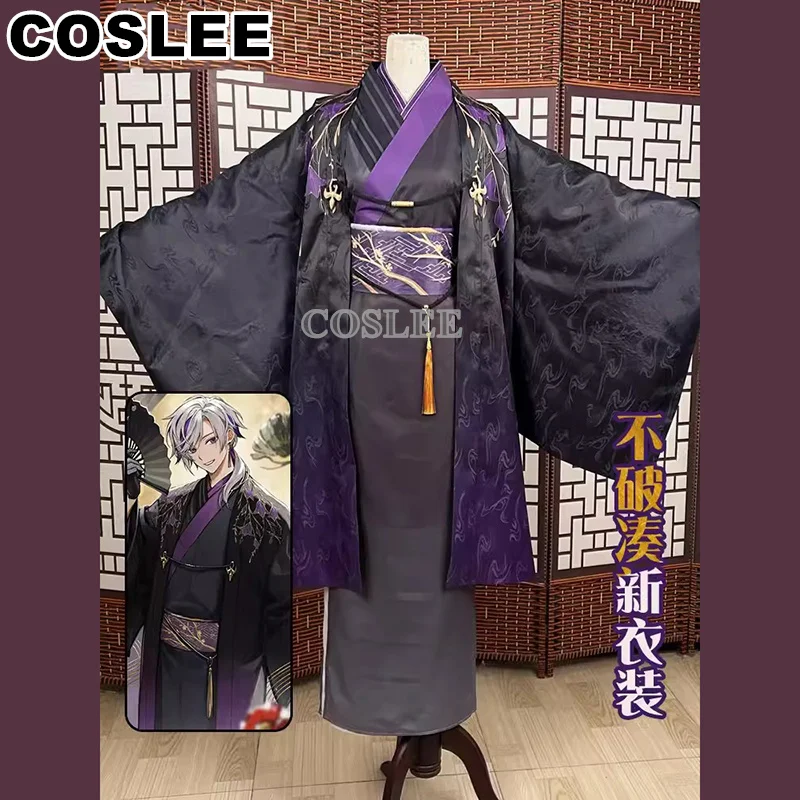 COSLEE Vtuber NIJISANJI Fuwa Minato Cosplay Costume Kimono Bathrobe Uniform Haori Role Play Halloween Party Outfit Men S-L New