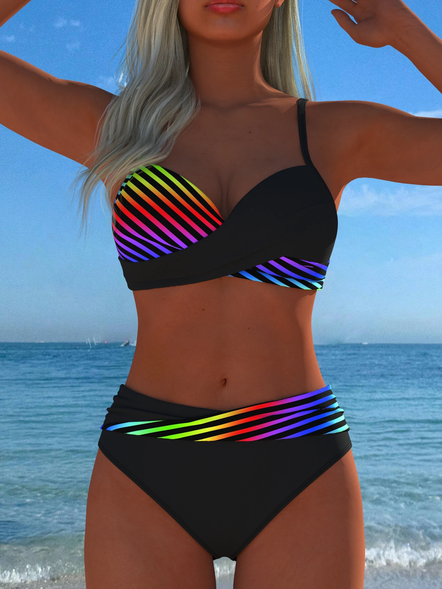 

Women's Swimwear Swimming Suit Beach Outfits Summer Beach Festival Vacation Travel Sexy Luxury Modern Two Piece Set Bikinis