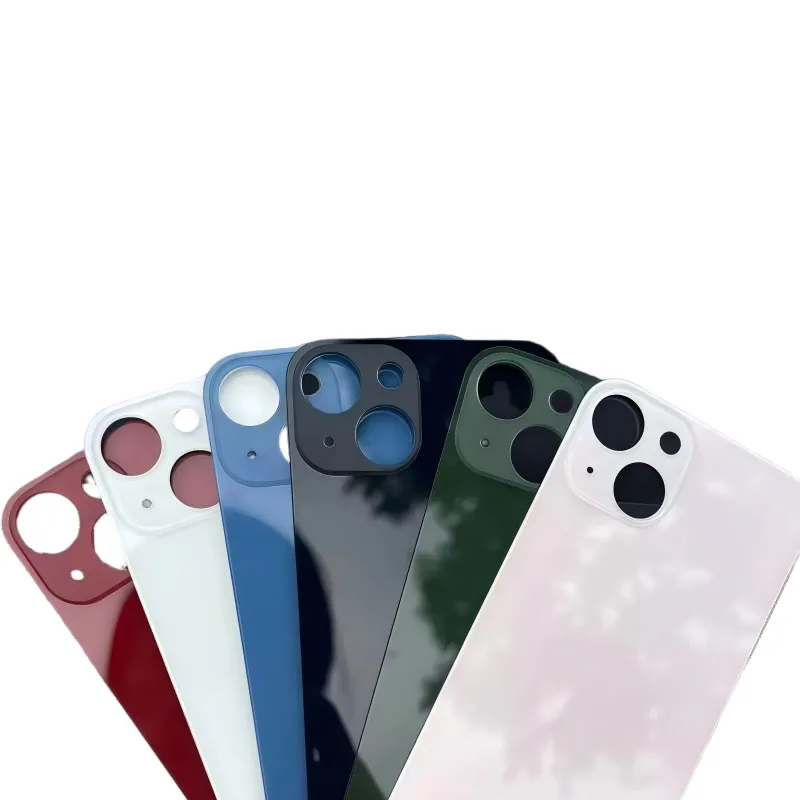 New Big Hole Back Housing Battery Cover Rear Door Glass For IPhone 13 13 Mini Battery Cover Rear Glass No Logo image 3