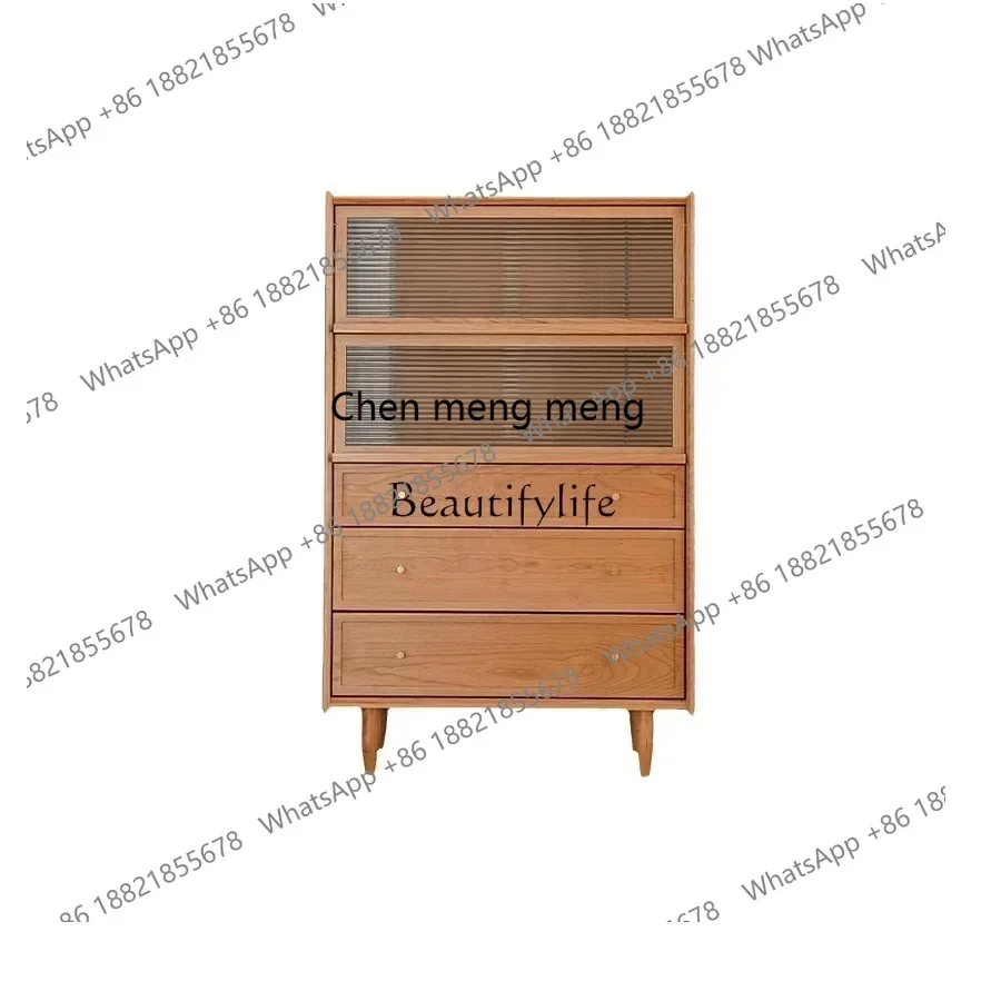 

New Arrivals New styleNordic living room sofa locker cherry wood solid wood kitchen lockerss 7304