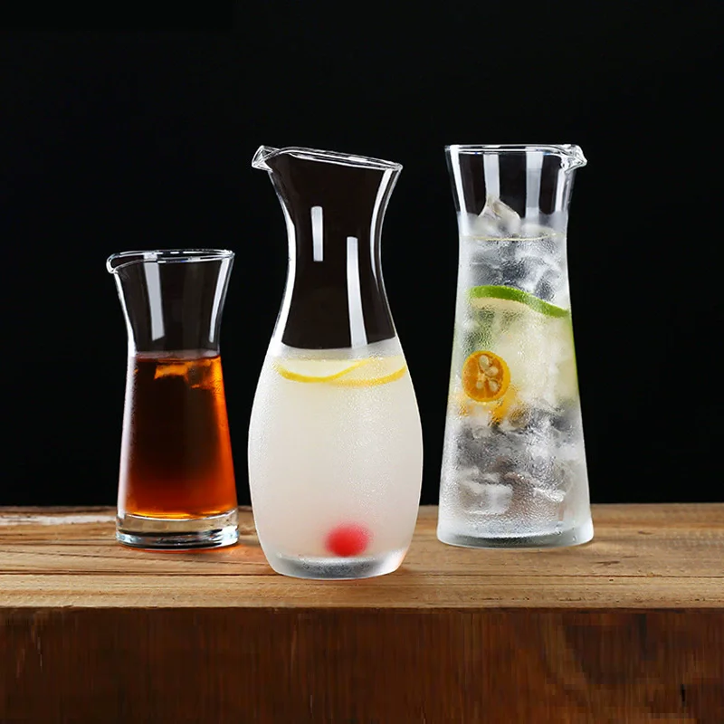 

Transparent Glass Water Bottle European Household Large Capacity Wine Mixing Pot Decanter Bar Reusable Decanter 0.5L 1.5L