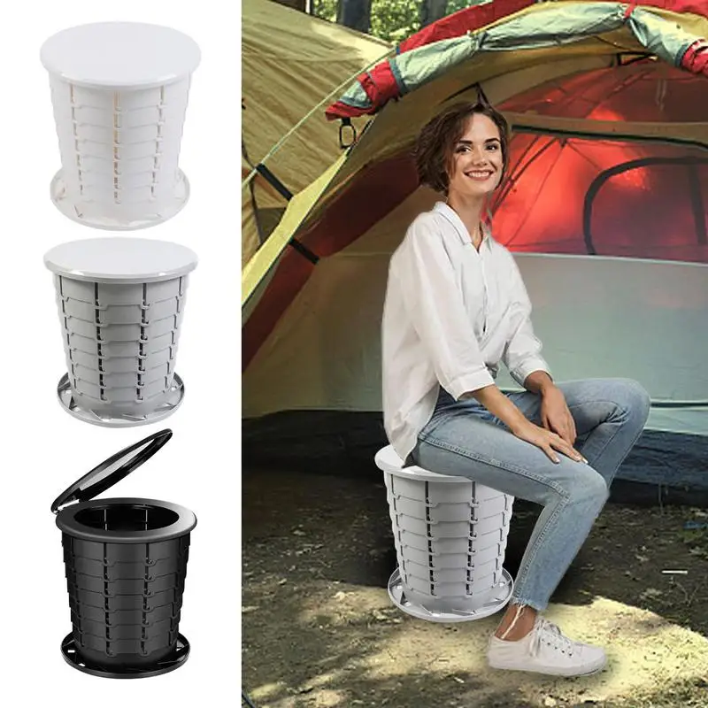 

New Portable Folding Toilet Outdoor Camping Toilet Potty Trash Can Mobile Toilet WC Movable Toilet Bathrooms For Car Travel Trip