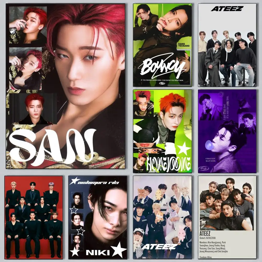kpop ATEEZ Poster Poster Pastel Cozy Aesthetic HD Poster Wall Art Print For Bedroom Dorm Room Decor Teen Girls Gift